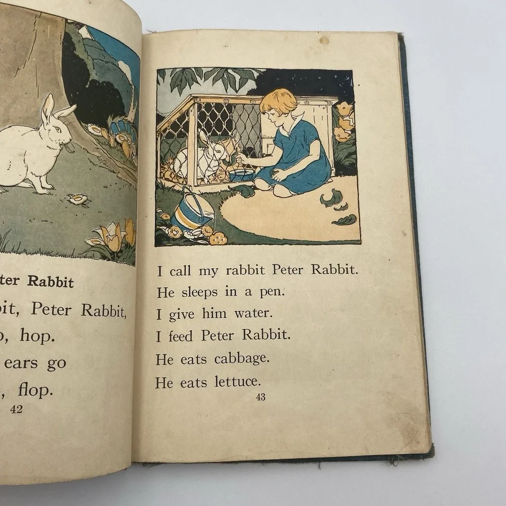 Antique 1928 Story‎ and Study Reader Playfellows A Primer Illustrated Hardcover